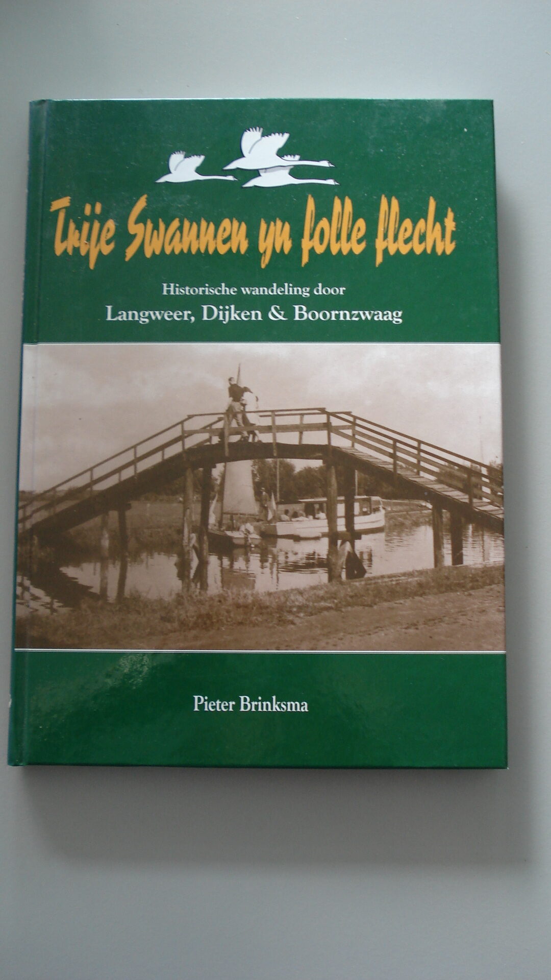 Trije Swannen yn folle flecht | Pieter Brinksma | 2006 | Grafische verzorging Flyer Print | Vormgeving Theo de Jong | Oplage: 1350 exemplaren | Gesigneerd