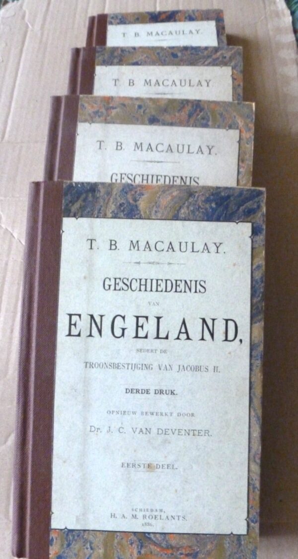 Geschiedenis van Engeland -4 dl. | T. B. Macaulay | 1886 | 3de druk | H. A. M. Roelants |