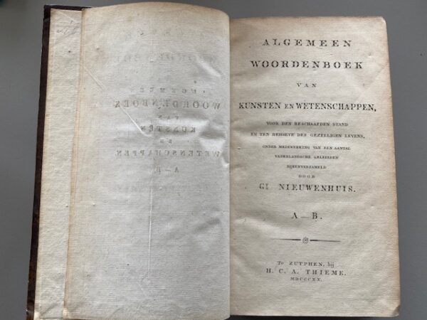 Algemeen Woordenboek van Kunsten en Wetenschappen, deel 1 A-B | 1820 | H.C.A. Thieme