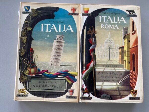 Kavel: 2 boeken | 1. Italia, gids voor Noord-Italië; 2. Italia, gids voor Zuid-Italië | Dr. L. van Egeraat | Allert de Lange Amsterdam